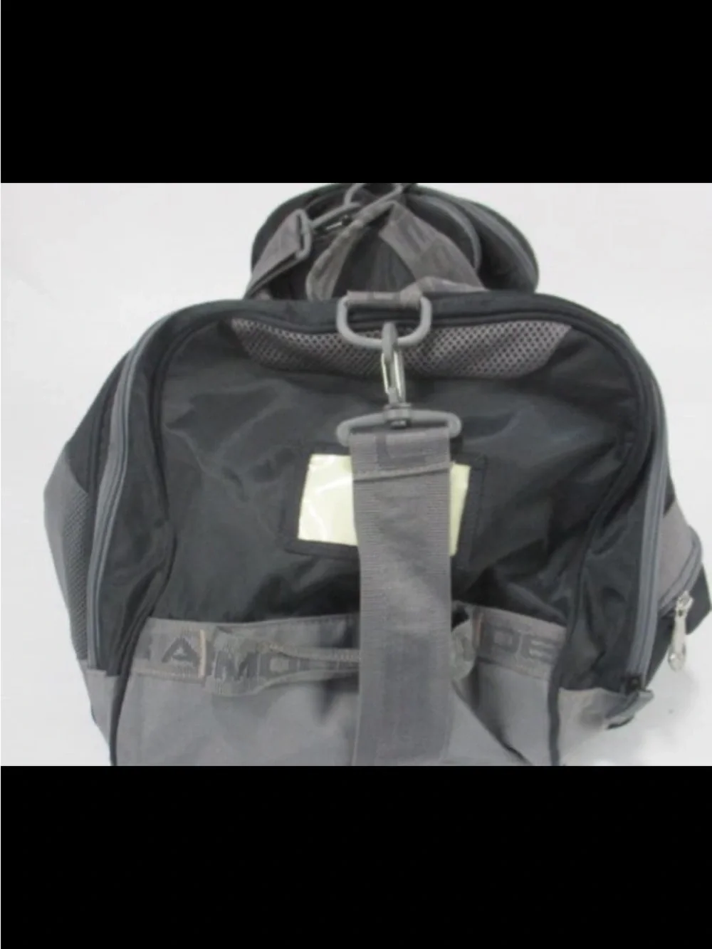 Under Armour Black and Gray Duffel Bag with Logo